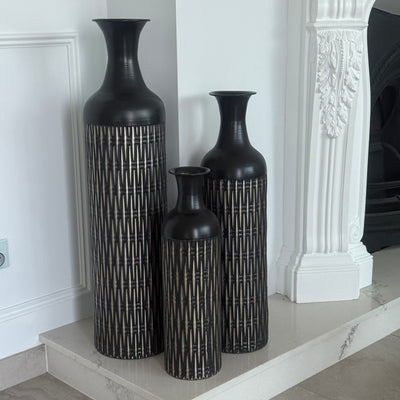Black large Floor vase - Luscious Homewares