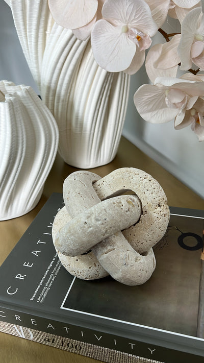 Travertine Stone knot - Luscious Homewares