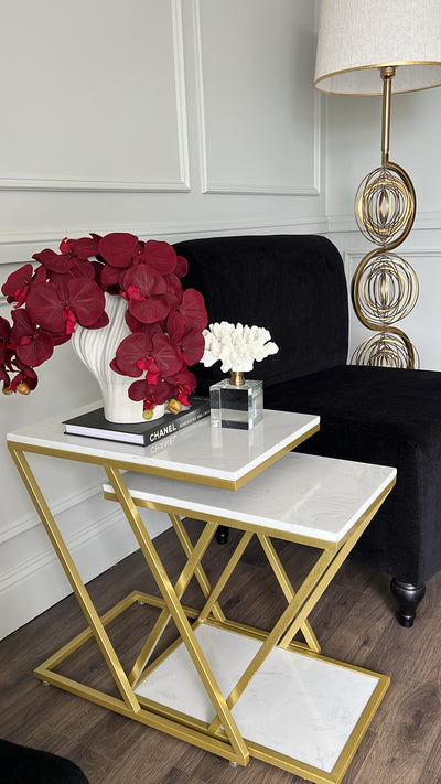 Accent marble gold table set of 2 - Luscious Homewares