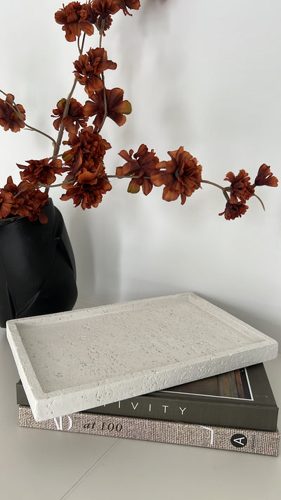 Stone rectangle tray - Luscious Homewares