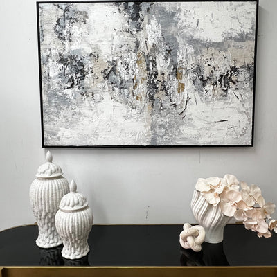 Verre textured Canvase wall art black frame