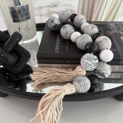 Marbled Stone decorative bead chain tassels