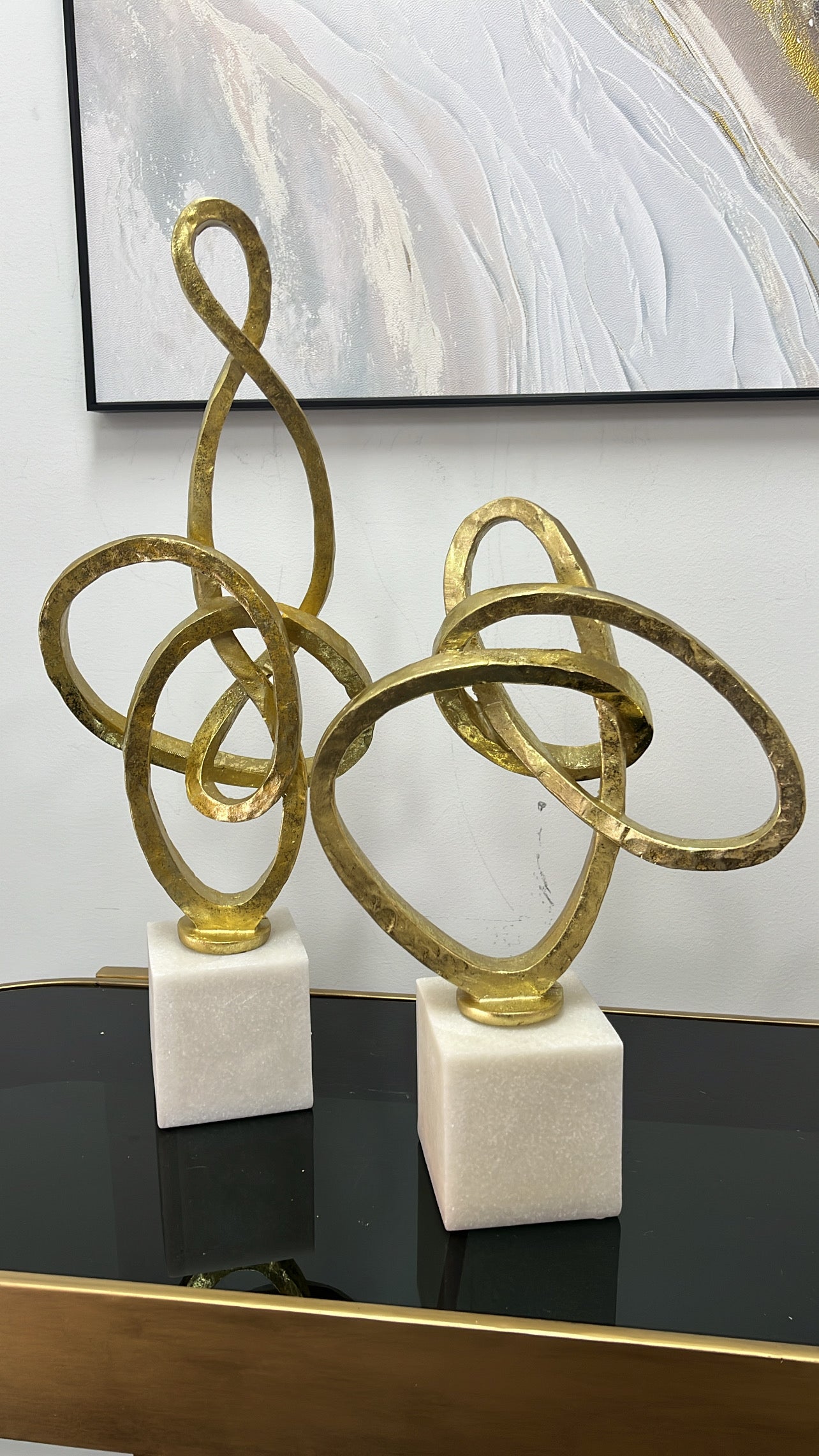 Mirano gold and white sculpture - Luscious Homewares