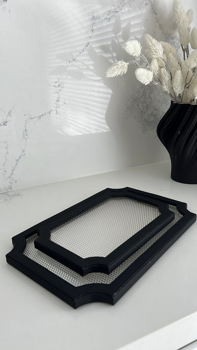 Black decorative / serving tray - Luscious Homewares