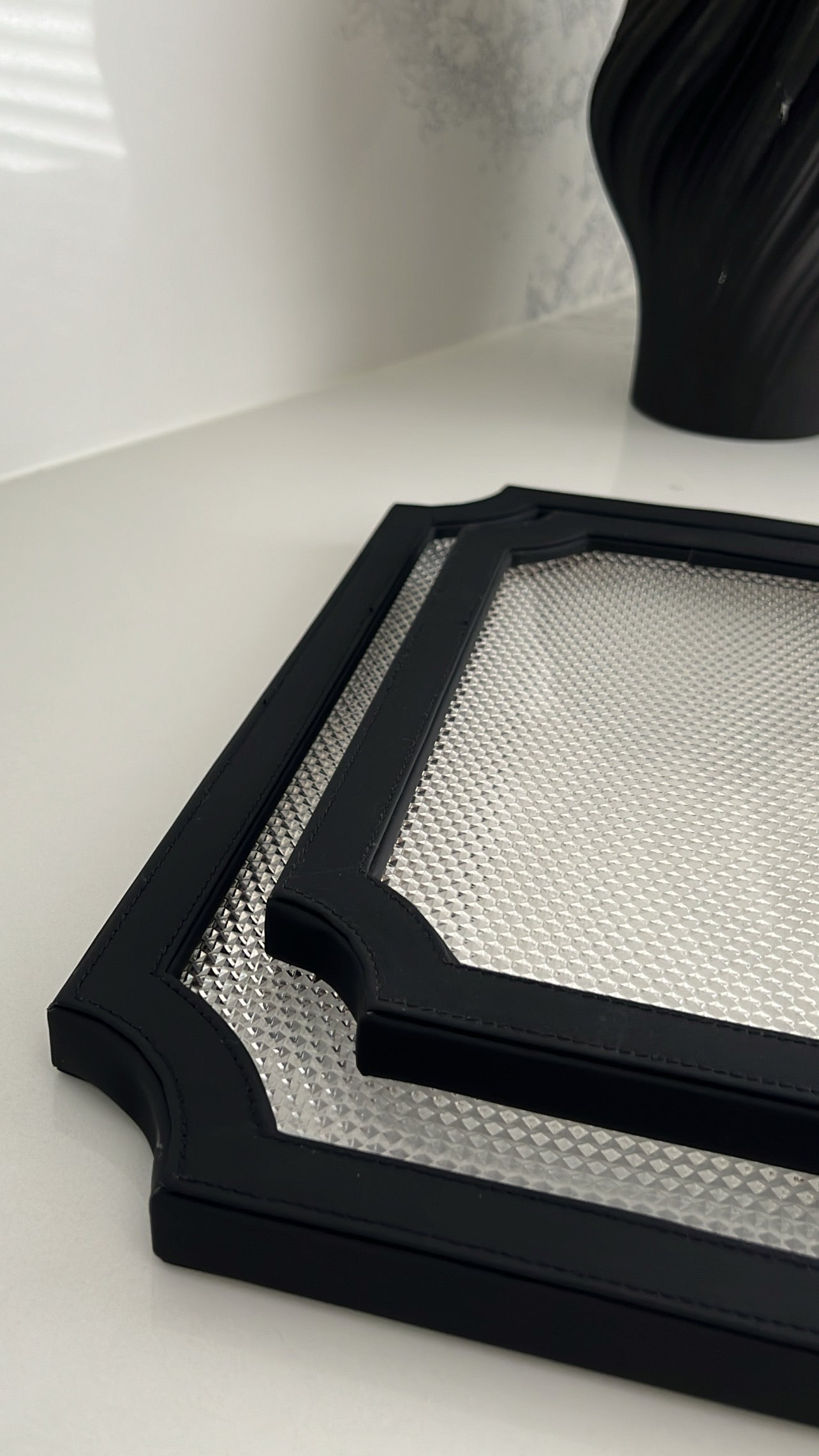 Black decorative / serving tray - Luscious Homewares