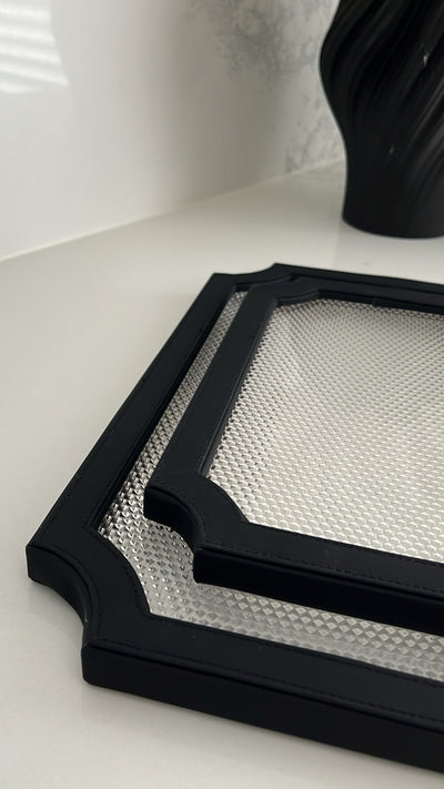 Black decorative / serving tray - Luscious Homewares