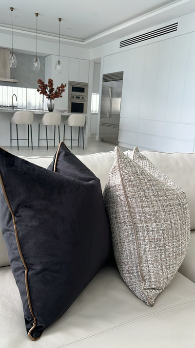 Royal luxe black / bronze piping cushion - Luscious Homewares
