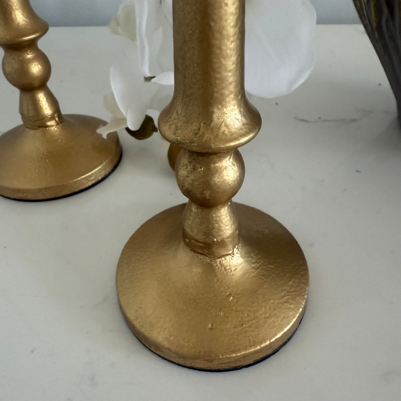 Gold candle holder set of 2 - Luscious Homewares