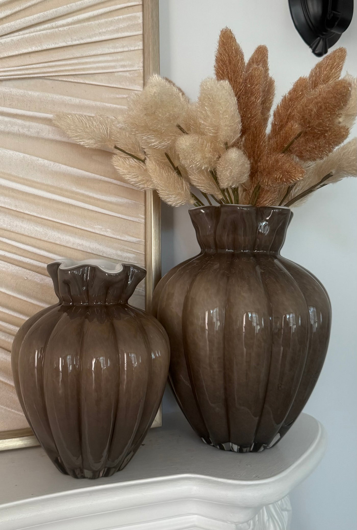 Fontana smoked taupe Glass vase - Luscious Homewares