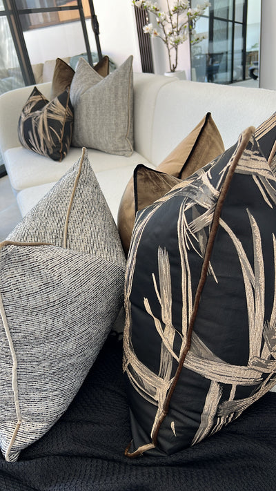 Celestial Echo black cushion - Luscious Homewares