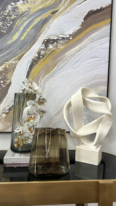 Intertwine resin Quartz sculpture stand - Luscious Homewares