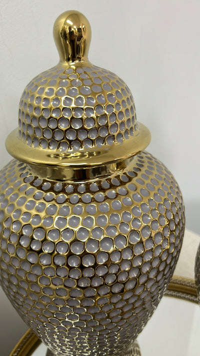 Pablo gold pewter ginger jars - Luscious Homewares
