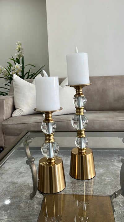 Bell gold candle holders - Luscious Homewares