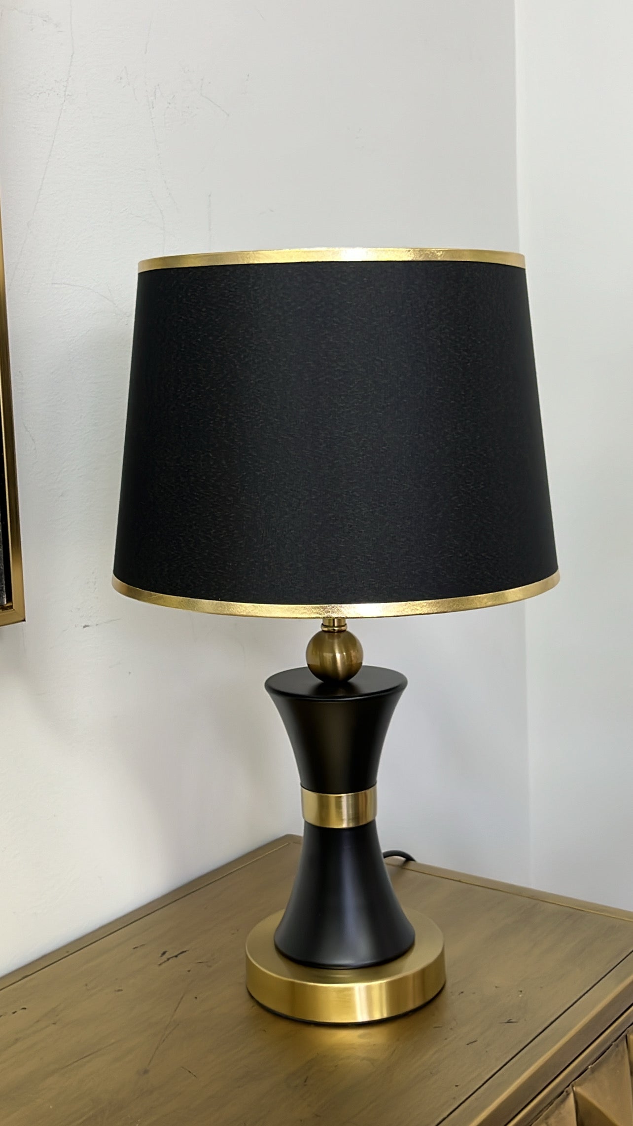 Minimal black & gold table Lamp - Luscious Homewares