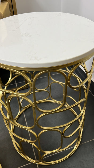 Round gold marble table set of 2 - Luscious Homewares
