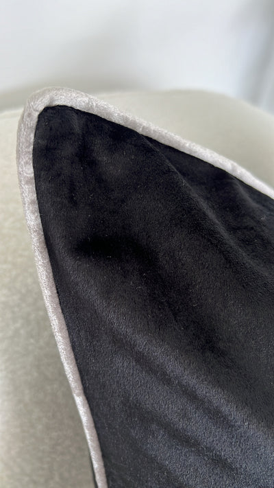 Hilton black/silver trim cushion - Luscious Homewares