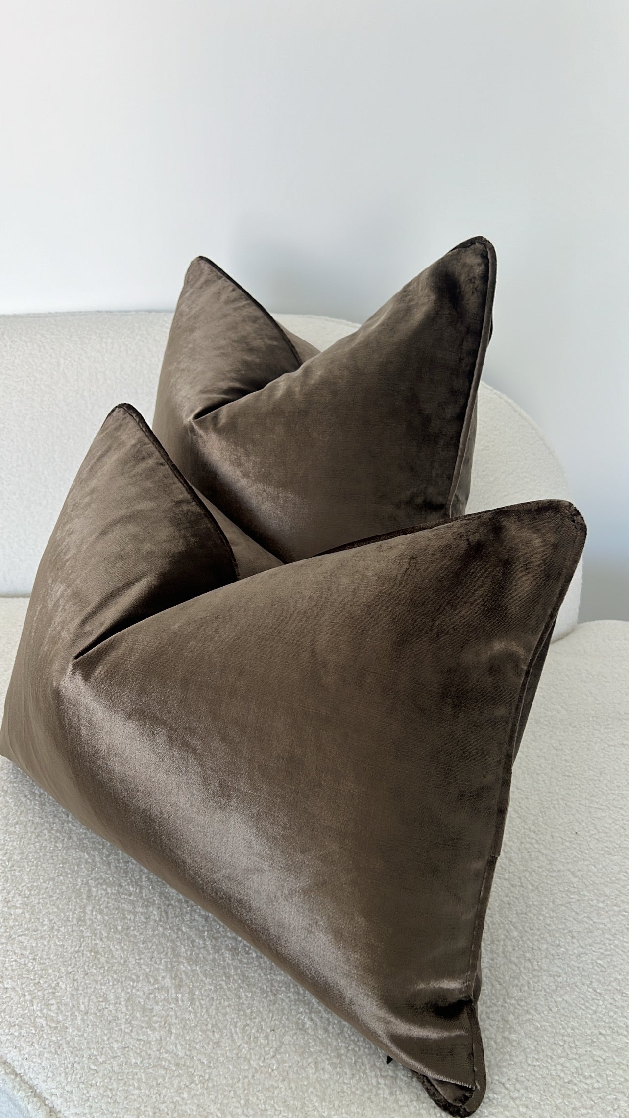 De-luxe mocha velvet cushion - Luscious Homewares