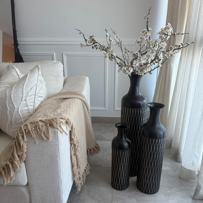 Black large Floor vase - Luscious Homewares