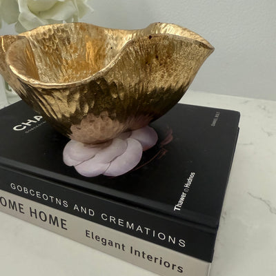 Clara Gold textured bowl - Luscious Homewares