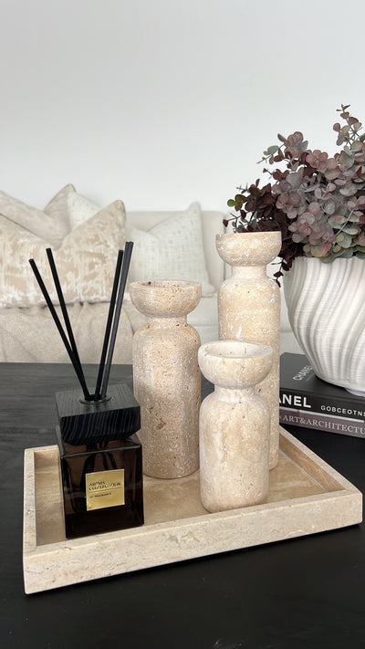 Travertine Stone rectangle tray - Luscious Homewares