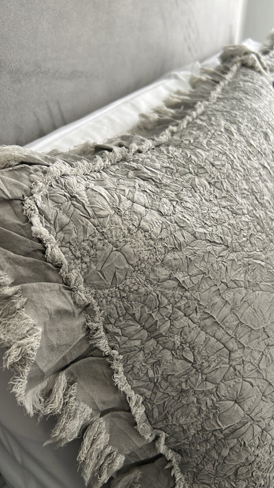 Angelica soft silver Coverlet 3 piece set queen size - Luscious Homewares