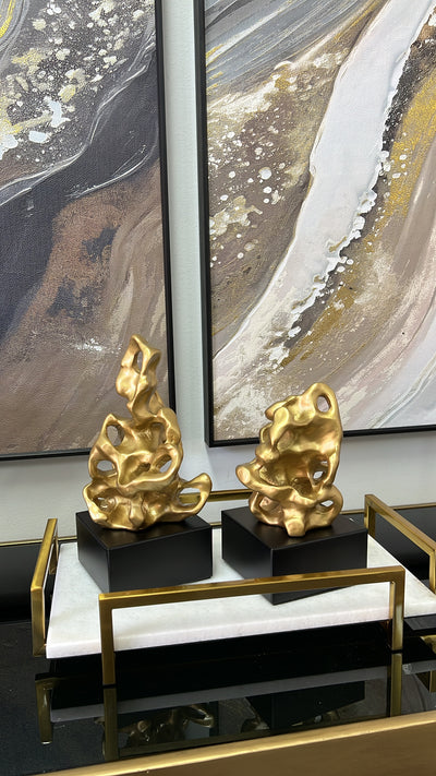 Lava gold and black sculpture - Luscious Homewares