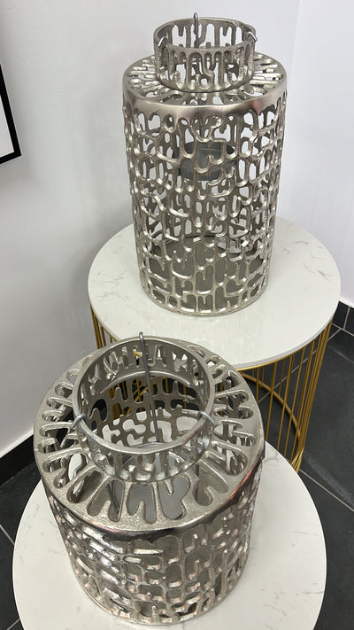 Jayli nickel lantern vase - Luscious Homewares