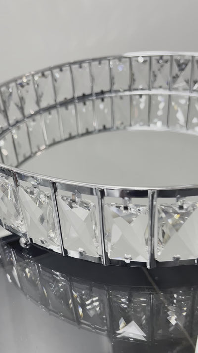 Estelle crystal silver trays